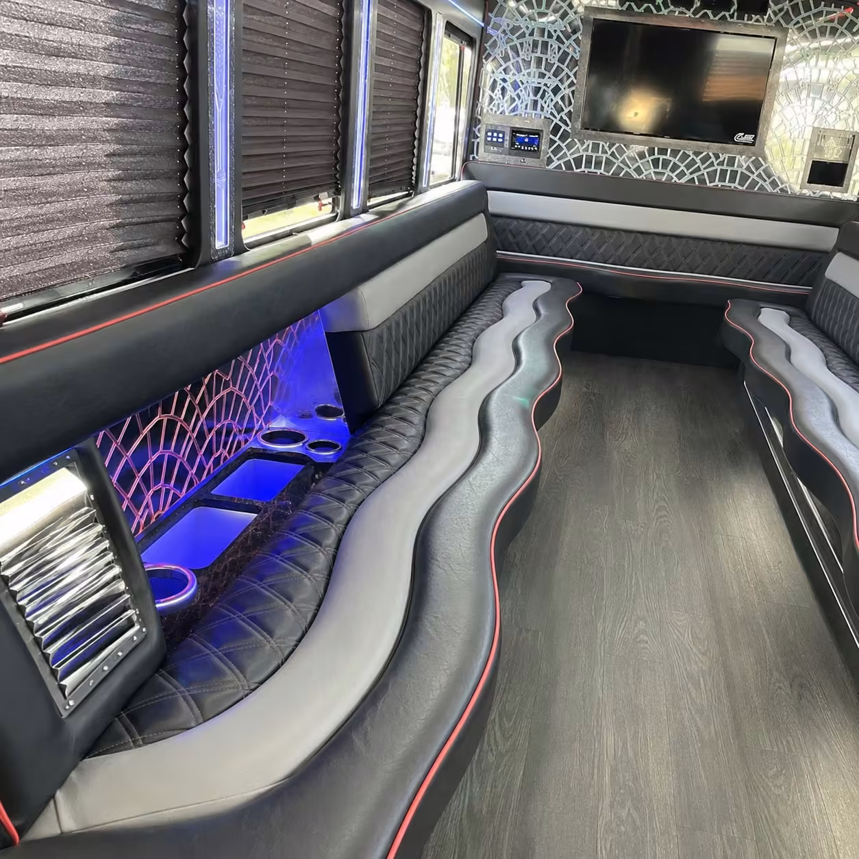 18 passenger party bus interior