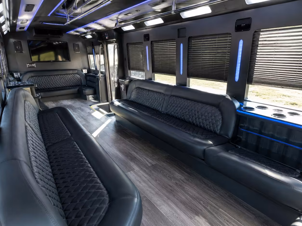 20 passenger party bus inside