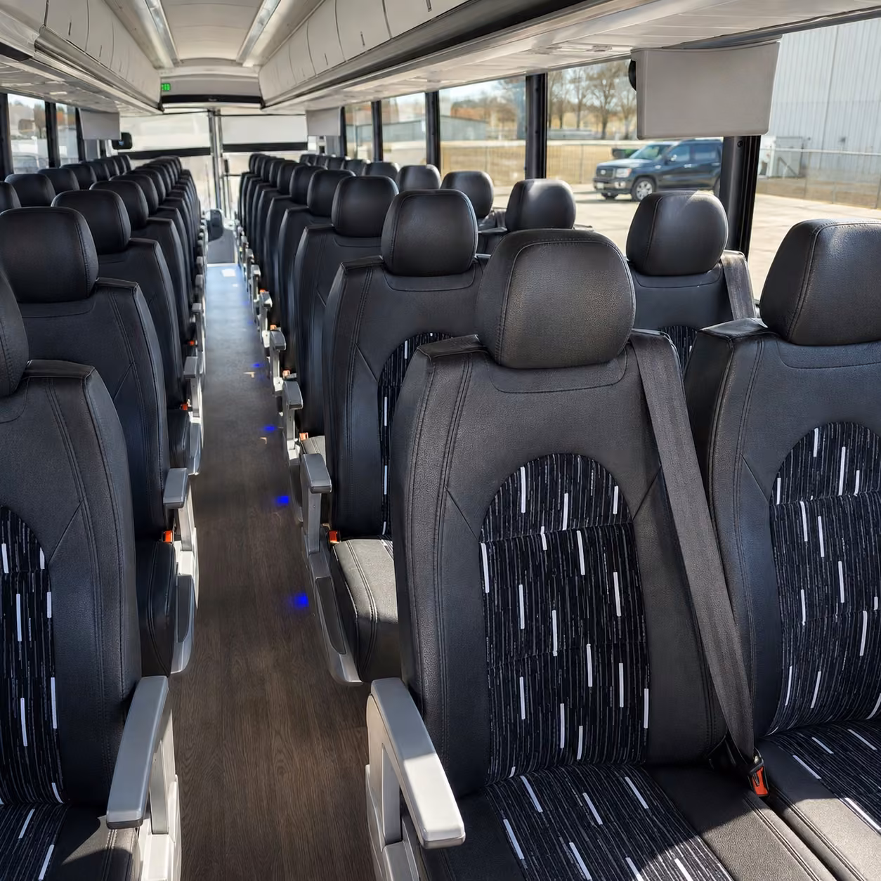 40 56 passenger charter bus interior