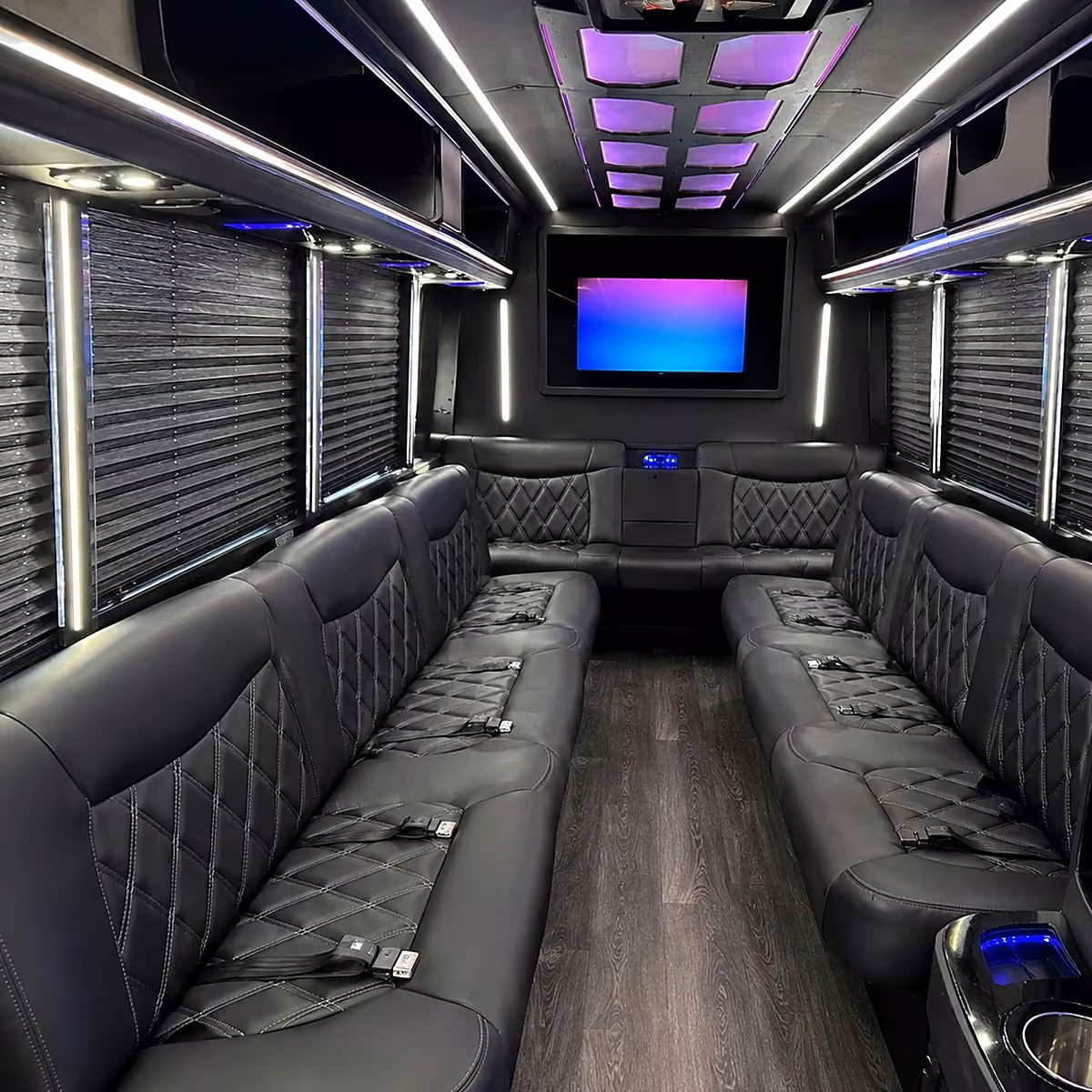 40 passenger party bus inside