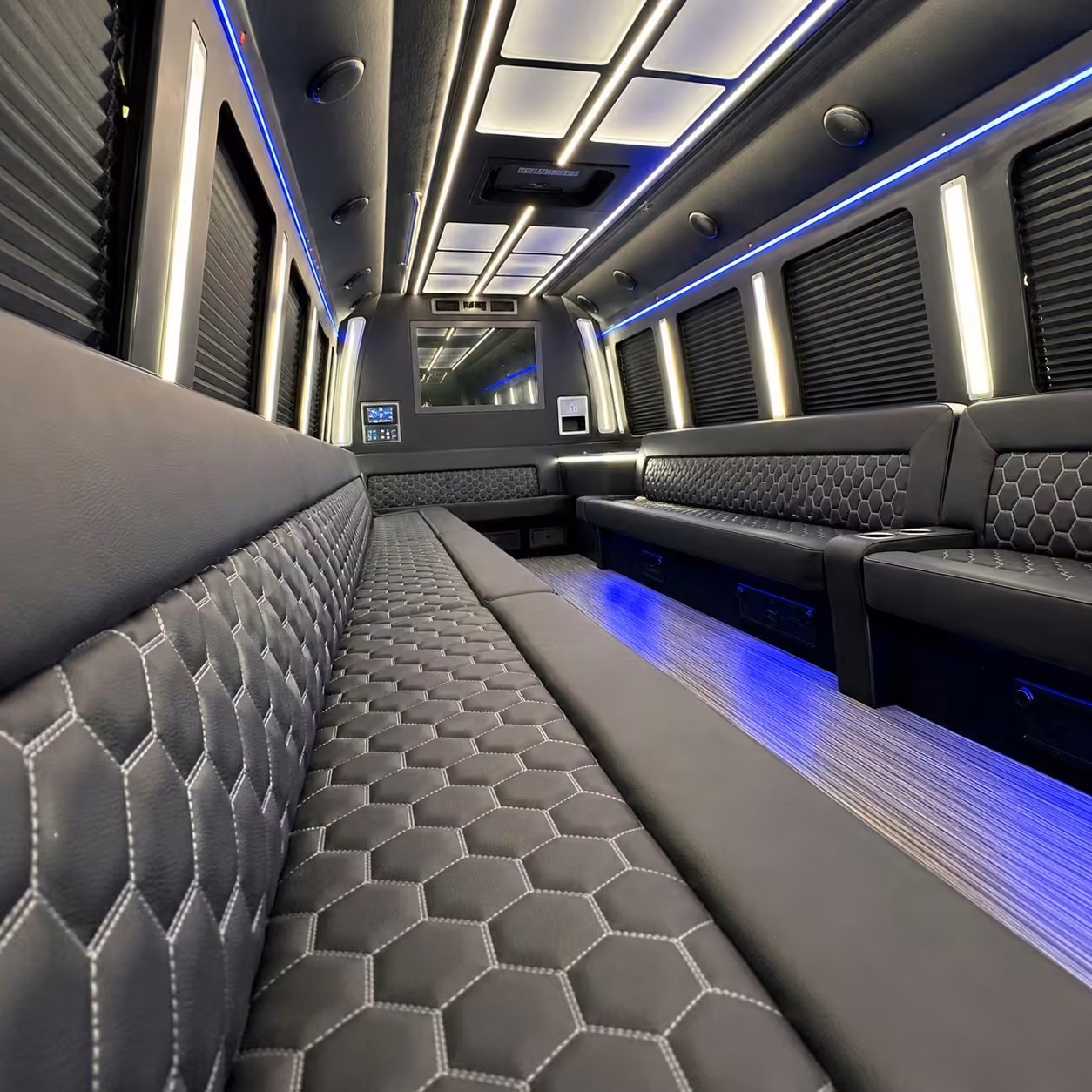 50 passenger party bus inside